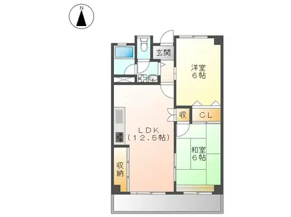 永安ビル(2LDK/7階)の間取り写真