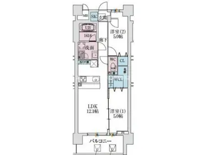 スプランディッドXI(2LDK/3階)の間取り写真
