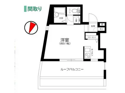 アクアスウィート日暮里(1K/5階)の間取り写真