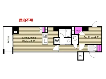 NETフリー ディームス初台II K(1LDK/3階)の間取り写真