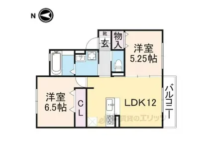 デラッセ真美ヶ丘(2LDK/2階)の間取り写真