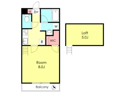 エトワール府中(1K/2階)の間取り写真