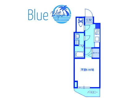 ビュークロス湘南(1K/6階)の間取り写真