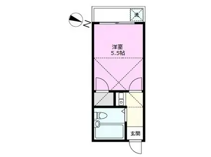 アンシャンテ(1K/2階)の間取り写真