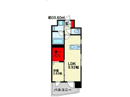 プレジデンスざ・さくら通(1LDK/7階)の間取り写真