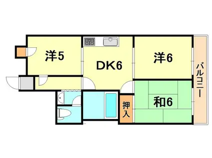 会下山サンシャイン(3DK/2階)の間取り写真