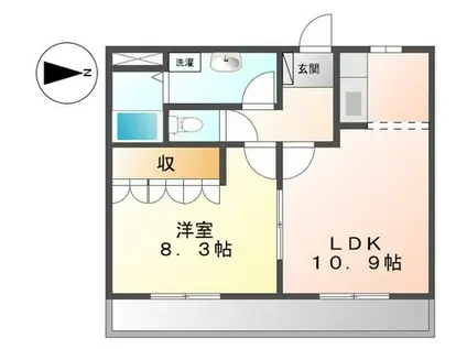 グランドソレーユ(1LDK/1階)の間取り写真