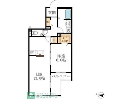 メゾンドゥラミティエ(1LDK/2階)の間取り写真