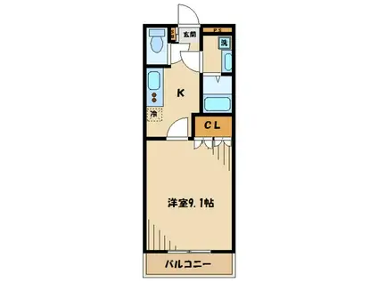 ヴァンベールテラス(1K/3階)の間取り写真