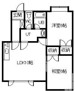 エレガンス東陽 A棟(2LDK/1階)の間取り写真