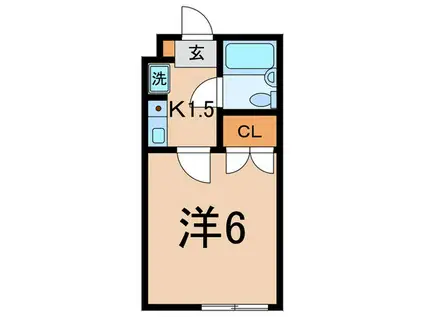 アーバンハイツ大岡山(1K/3階)の間取り写真