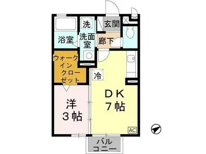 アーバンシヅキ(1DK/2階)の間取り写真