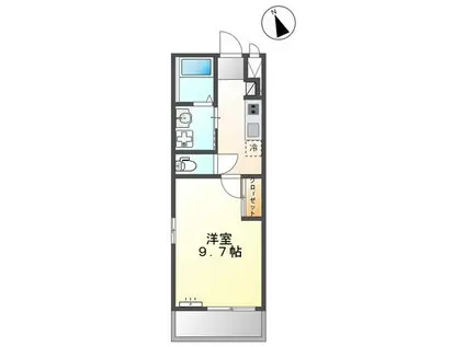 サンフォレスト(1K/2階)の間取り写真