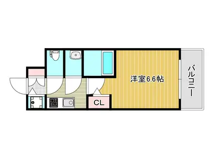 エスリードレジデンス大阪福島イースト(1K/7階)の間取り写真