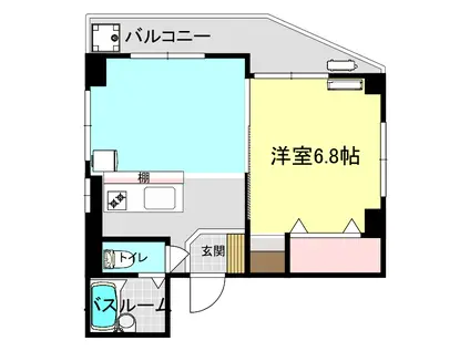 相原ビル(1LDK/3階)の間取り写真