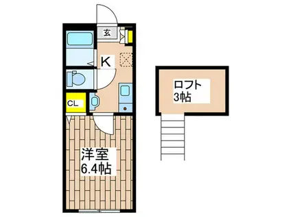 AGOSサンドリオン(1K/2階)の間取り写真