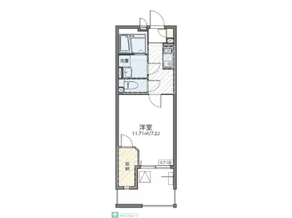 レオネクストグラティチュード(1K/2階)の間取り写真