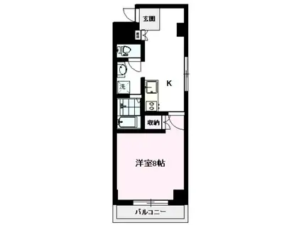 プリムヴェール(1K/3階)の間取り写真