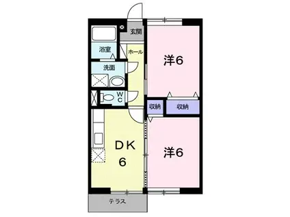 エルディム セントラル(2DK/1階)の間取り写真