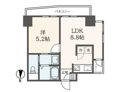 アネックス府中(1LDK/4階)の間取り写真