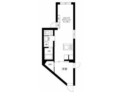 目黒1丁目レジデンス(1LDK/B1階)の間取り写真