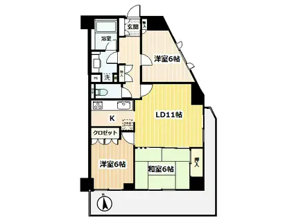 グランドメゾン藤沢(3LDK/7階)の間取り写真