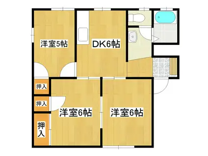 ブリーズヒル(3DK/1階)の間取り写真