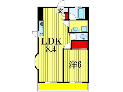 コーポ・フレンドリー(1LDK/3階)の間取り写真