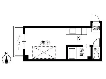 ビバリーハウス西新B(ワンルーム/3階)の間取り写真