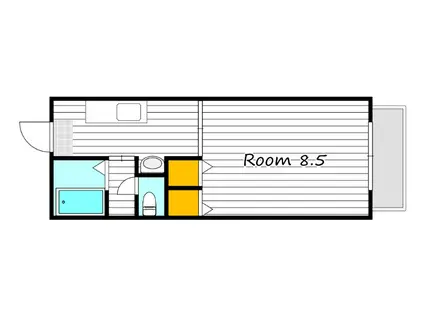 ヘリオス(1K/2階)の間取り写真