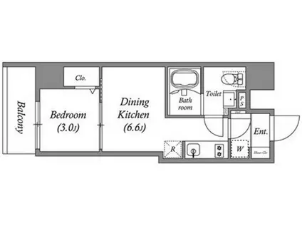 PRIMAL KINSHICHOII PRIMAL KINSHICHOII(1DK/3階)の間取り写真