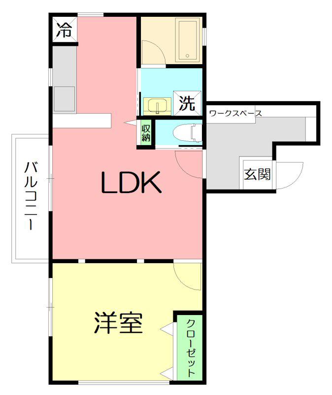 BT藤沢弥勒寺(1LDK/3階)の間取り写真