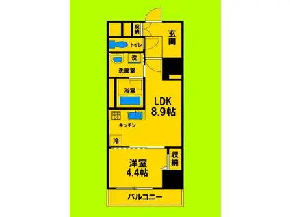 グランセジュール江坂(1LDK/6階)の間取り写真