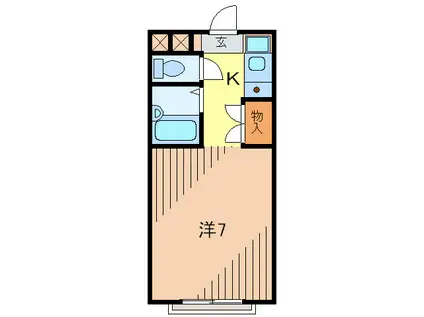 サンライト仁川(ワンルーム/1階)の間取り写真