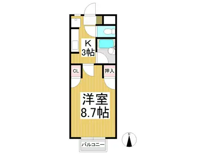 クレストンM(1K/3階)の間取り写真