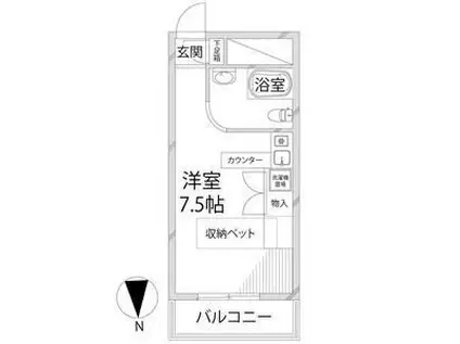 ラ・パルフェド・アフェール(ワンルーム/5階)の間取り写真