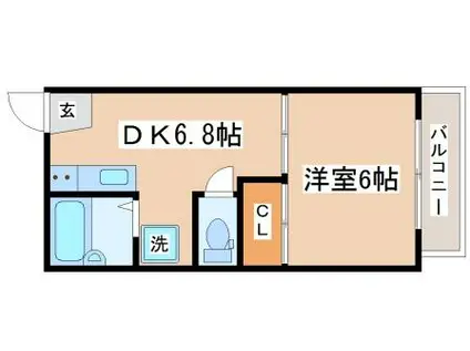 サンハイツ朝霧(1DK/1階)の間取り写真