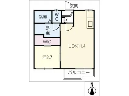 コーポしうん A棟(1LDK/2階)の間取り写真