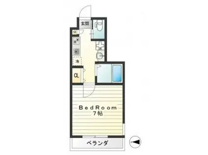 マキ千早(1K/1階)の間取り写真