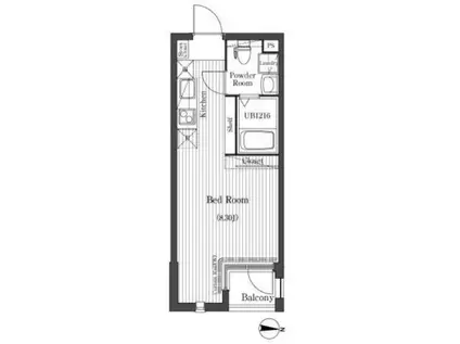 ル・リオン高円寺(ワンルーム/2階)の間取り写真