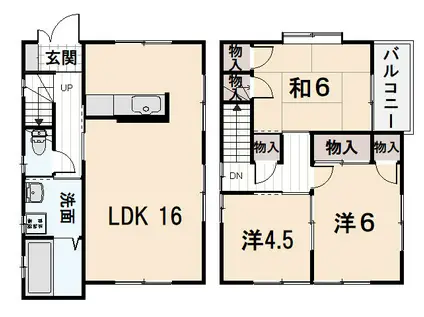 ジュネス徳田(3LDK/1階)の間取り写真