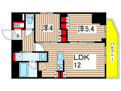 N′Sパークレジデンス森下(2LDK/8階)の間取り写真