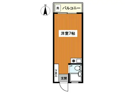 グリーンハイム菊名(ワンルーム/1階)の間取り写真