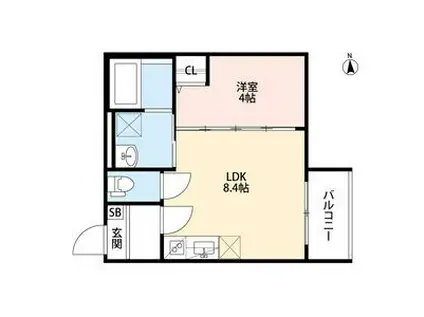 エバーグリーンTACHIBANAエバーグリー(1LDK/3階)の間取り写真