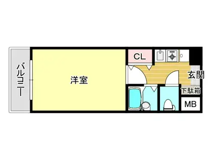 西新ヴィンテージ(1K/10階)の間取り写真