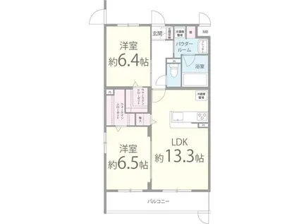 メゾン錦II(2LDK/4階)の間取り写真