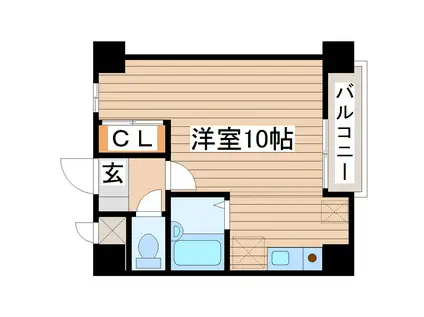 ピュールブラン(ワンルーム/2階)の間取り写真