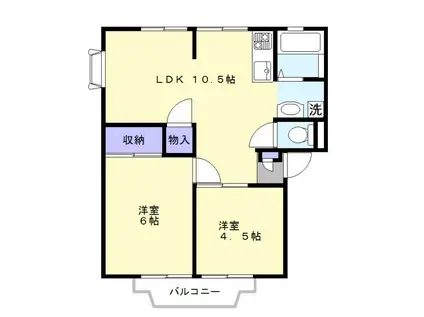 サプライトB(2LDK/1階)の間取り写真