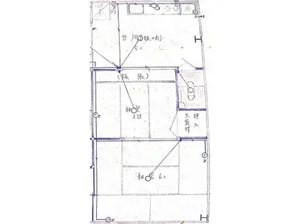 渡部ビル(2DK/3階)の間取り写真