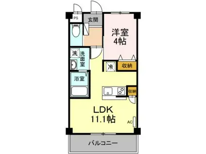 ケスタM(1LDK/1階)の間取り写真